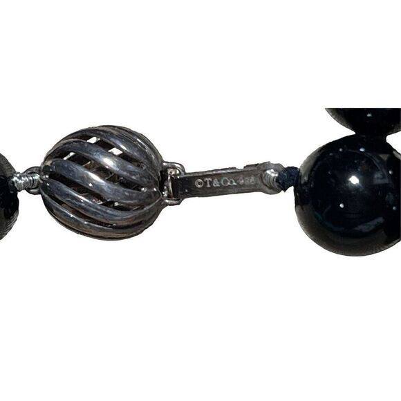 Tiffany & Co. Authentic Black Onyx Beaded Necklace with Matching Earrings - Picture 5 of 5